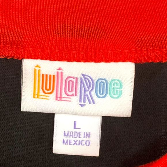 LuLaRoe Sz Large Liv Shirt NOT ABOUT THAT ADULT LIFE Black Orange New with Tags - Picture 3 of 11
